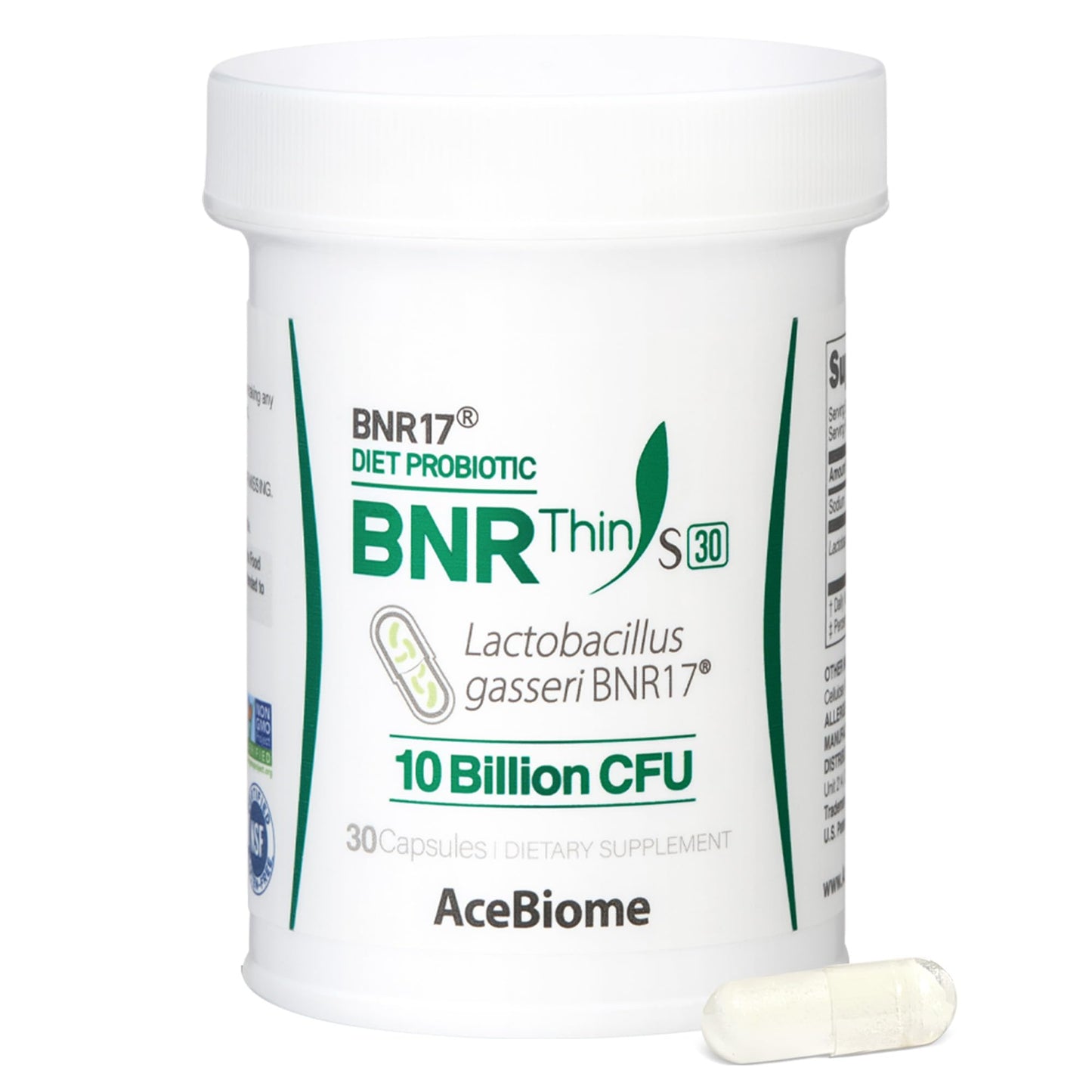 AceBiome BNRThin S30 Probiotic – Lactobacillus gasseri BNR17, 10B CFU, 30 Caps