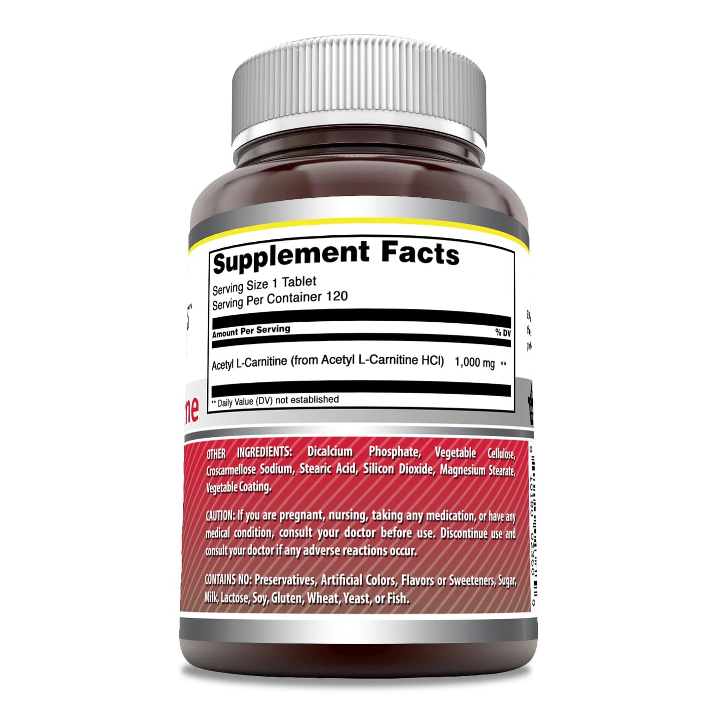 Amazing Formulas Acetyl L-Carnitine 1000 mg – 120 Tablets, Made in USA
