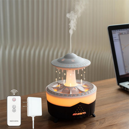 AChoice4U UFO Diffuser 350ml Black – 7 LED Colors, Remote, Auto-Off