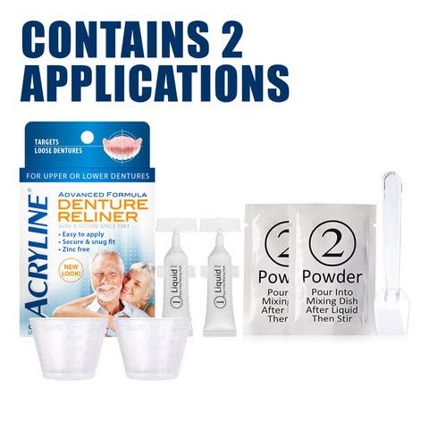Acryline Advanced Formula Denture Reliner – Refit & Tighten Upper & Lower Dentures | Easy Application