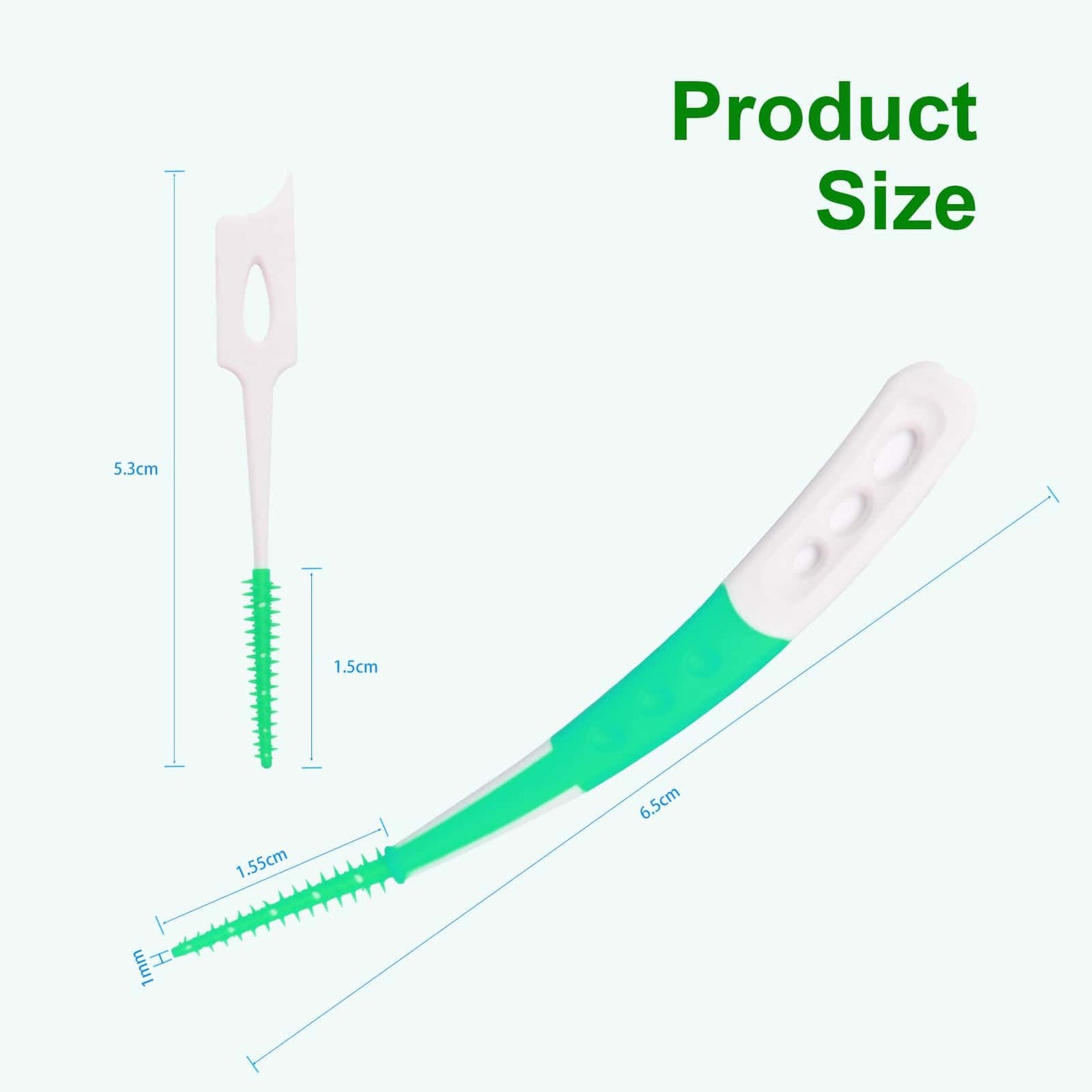 ACSKD Dental Picks – 444-Piece Green Kit: 300 Dual-Use Toothpicks & 144 Angled Interdental Brushes