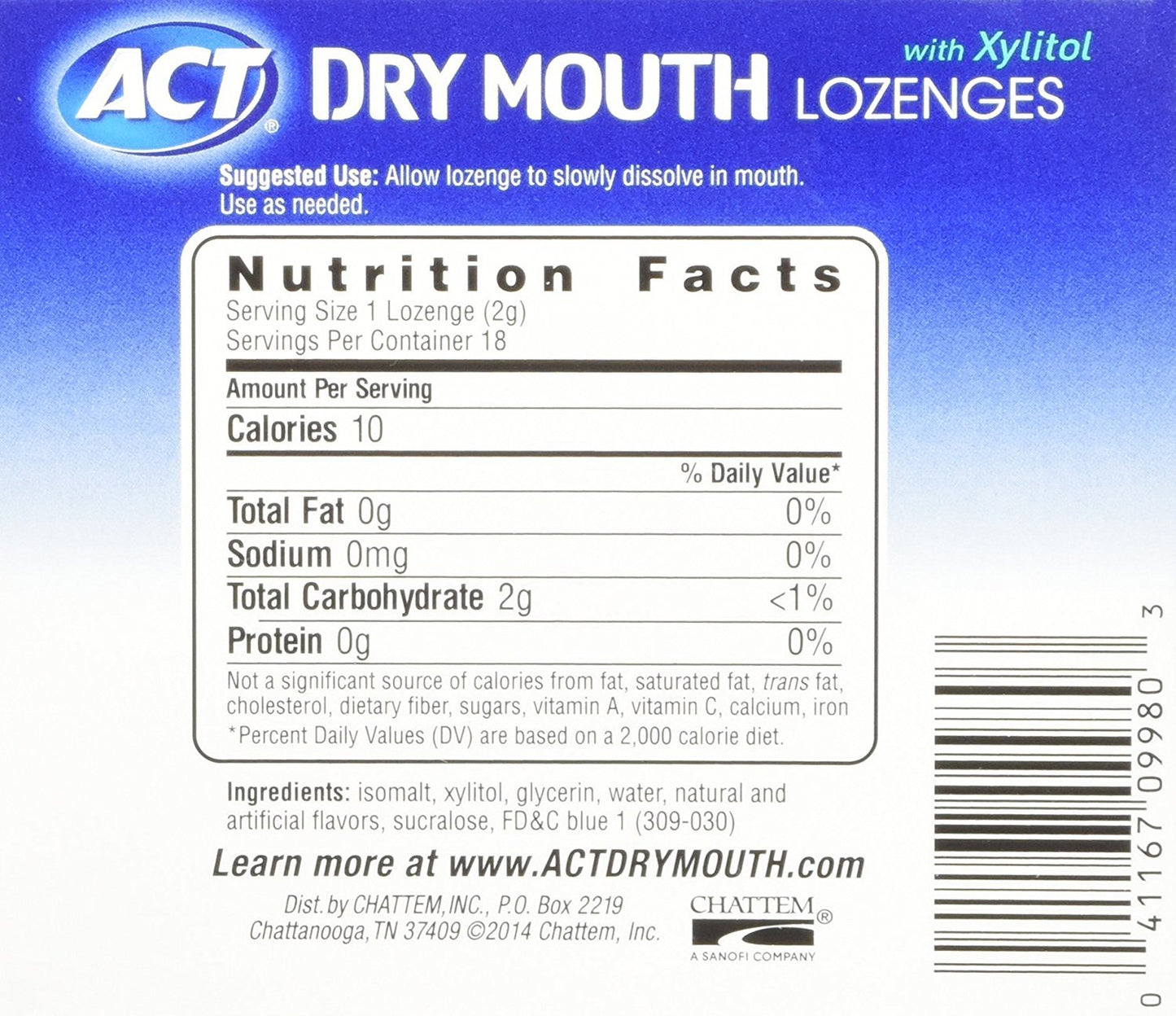 ACT Dry Mouth Lozenges with Xylitol – 18 Count (Pack of 1) | Packaging May Vary