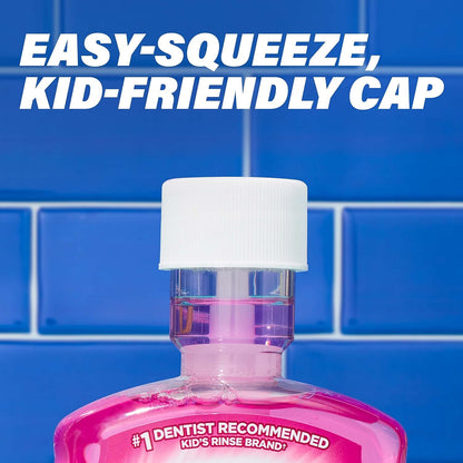 ACT Kids Fluoride Rinse Bubblegum Blowout Flavor – 18 oz Bottles (Pack of 3)