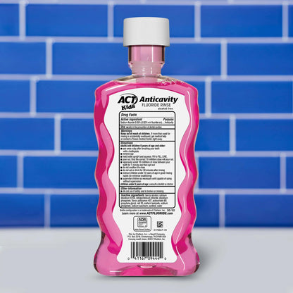 ACT Kids Fluoride Rinse – Bubble Gum, Bad Breath Treatment, Anti-Cavity, 16.9 oz (3-pack)