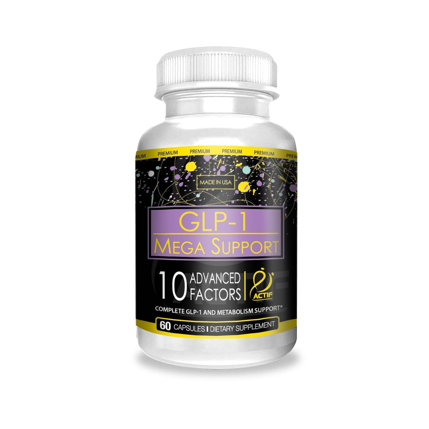 ACTIF GLP-1 Mega Support – 60 Count, Probiotics, Made in USA