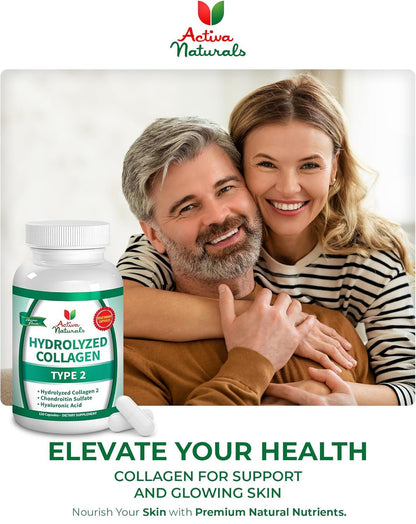 Activa Naturals Collagen Type 2 + Chondroitin & Hyaluronic - 120 Veg Capsules