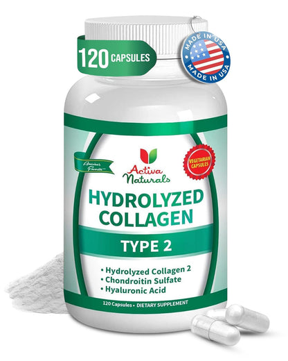 Activa Naturals Collagen Type 2 + Chondroitin & Hyaluronic - 120 Veg Capsules