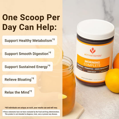 ACTIVATEDYOU Morning Complete Daily Wellness Greens – Gut Health, Prebiotics & Probiotics, 3-Pack Citrus Medley