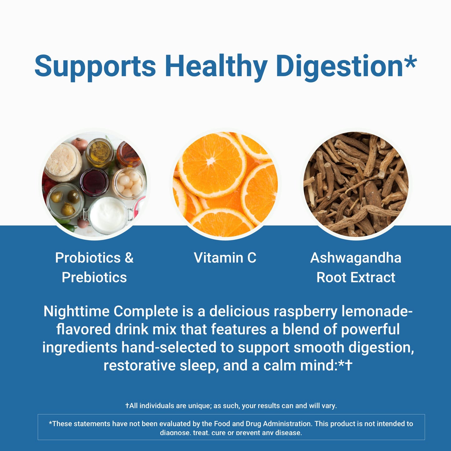 Nighttime Complete by ActivatedYou – Raspberry Lemonade with Ashwagandha, Prebiotics & Probiotics