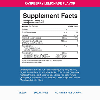 Nighttime Complete by ActivatedYou – Raspberry Lemonade with Ashwagandha, Prebiotics & Probiotics