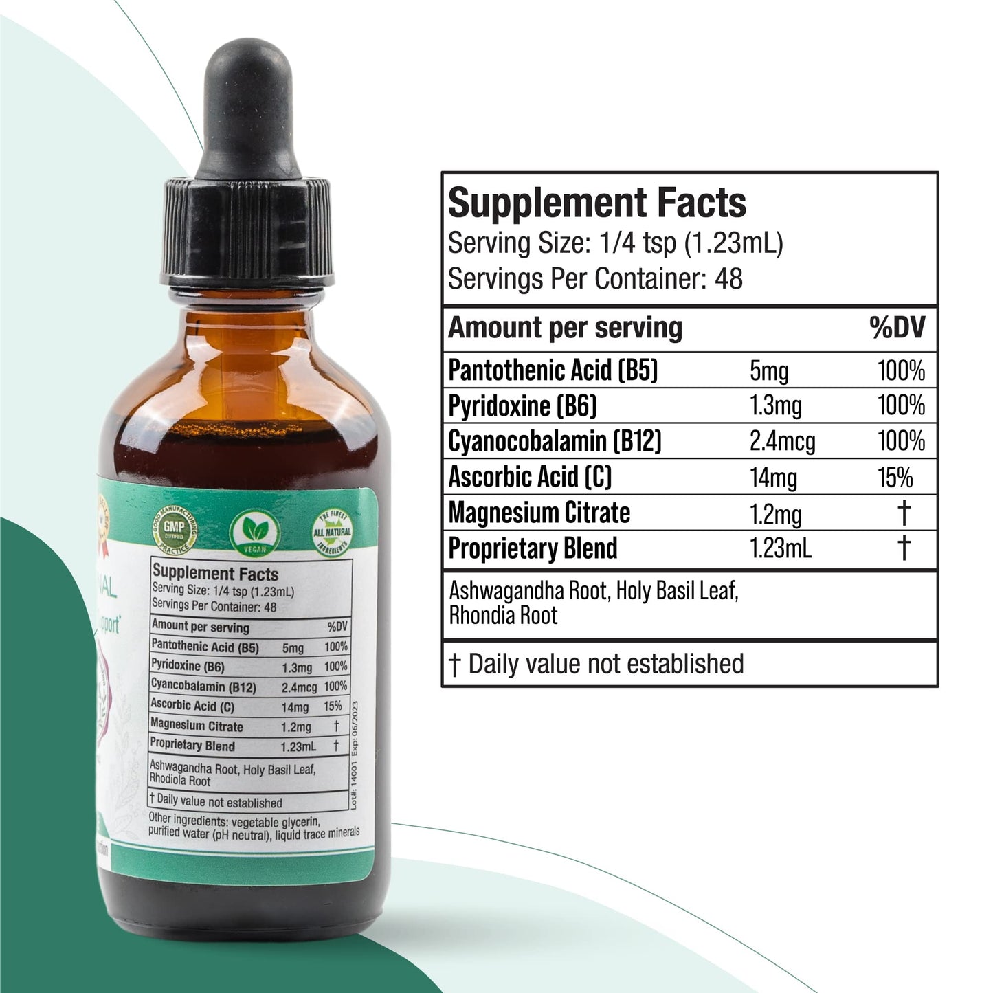 Rejuvica Health Active Adrenal - Advanced Adrenal Support Tincture - Liquid for Easy Absorption