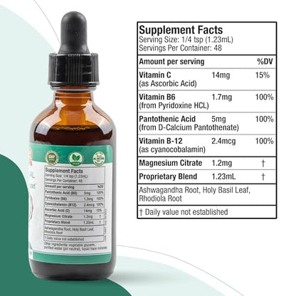 Rejuvica Health Active Adrenal - Advanced Adrenal Support Tincture - Liquid for Easy Absorption