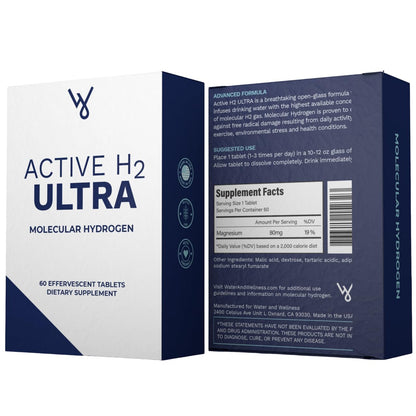 Active H2 Ultra Hydrogen Water Tablet – Hydration, Antioxidant Support, and Potential Immune Benefits (1 Bottle, 60 Tablets)