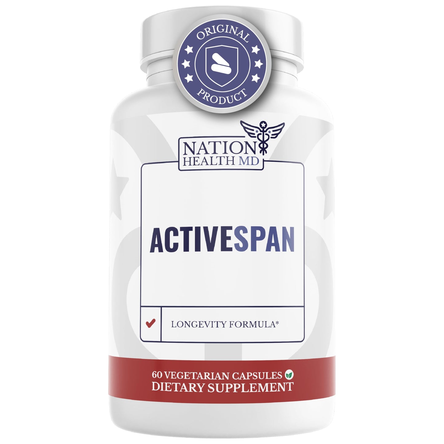 NATION HEALTH MD ActiveSpan Longevity Formula – Telomere Support with Ashwagandha & Cat’s Claw (60 Capsules)