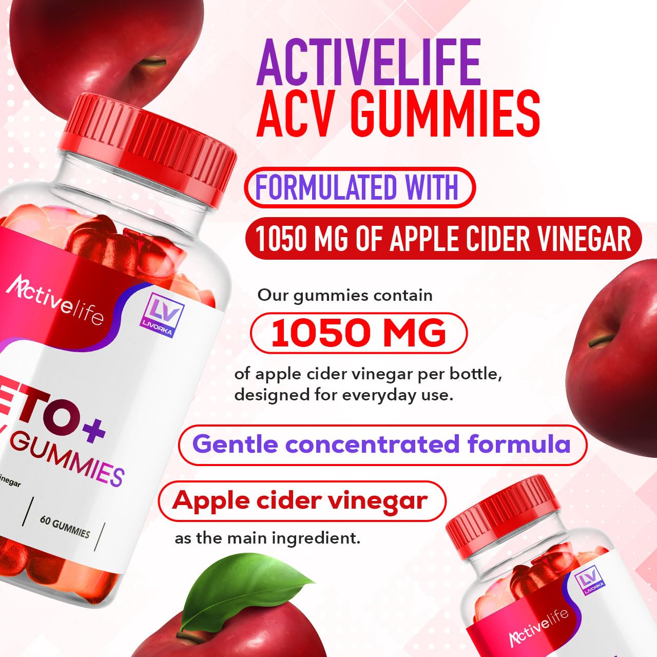 ActivLife Keto ACV Gummies (3 Pack) for Advanced Weight Loss