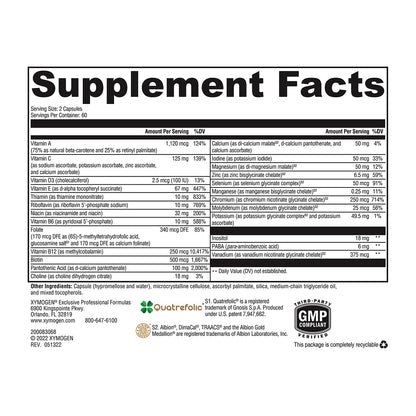 XYMOGEN ActivNutrients Without Copper & Iron – Multivitamin for Men & Women (120 Caps)
