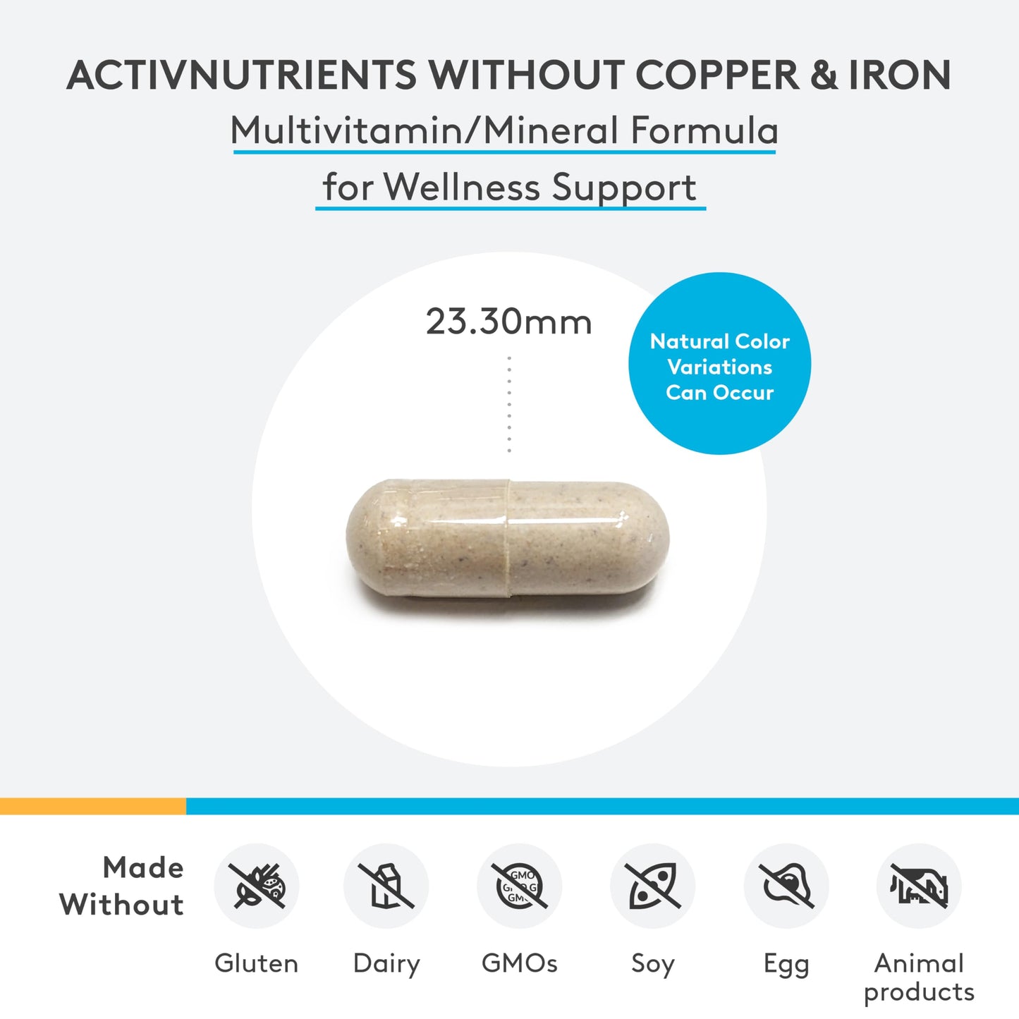 XYMOGEN ActivNutrients Without Copper & Iron – Multivitamin for Men & Women (120 Caps)