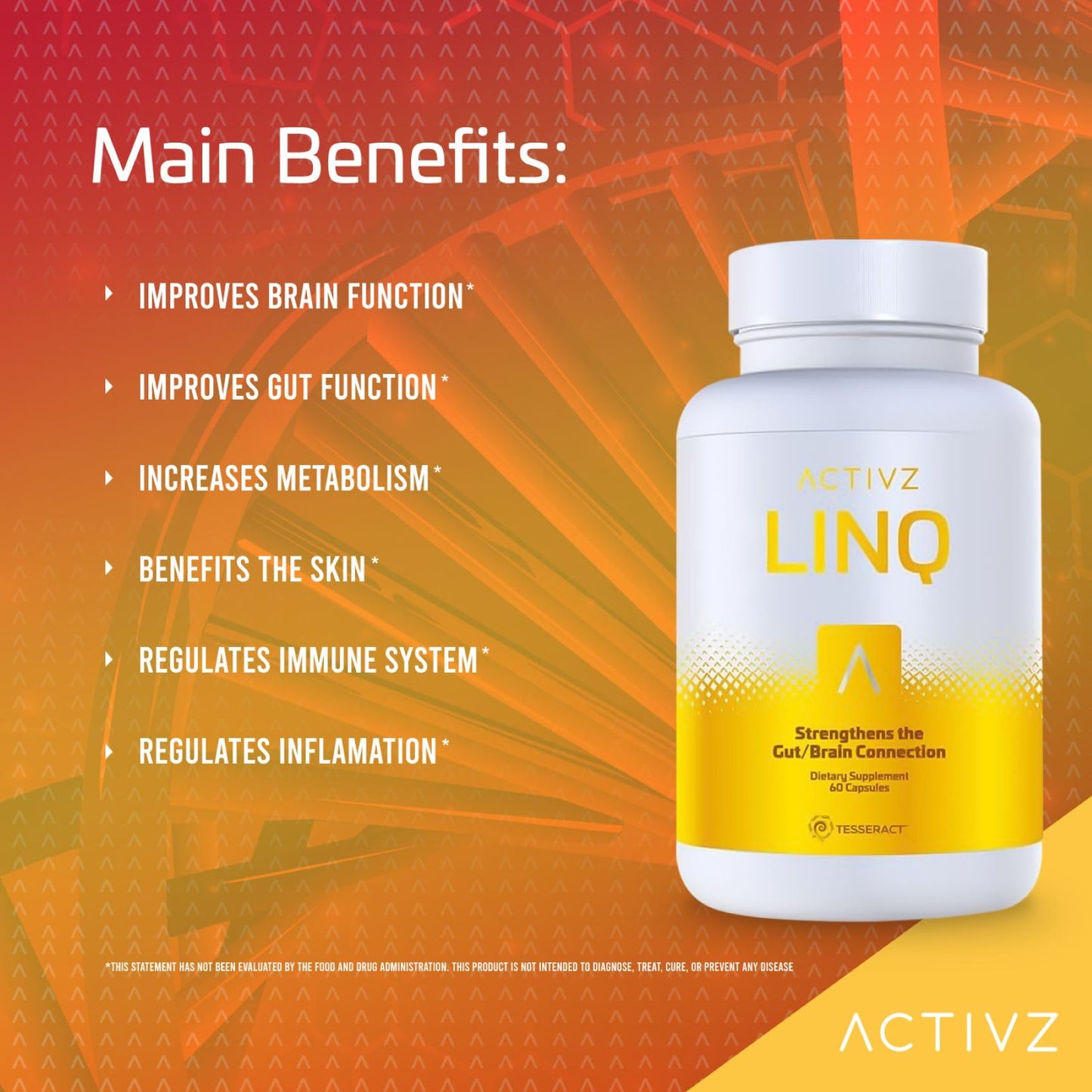 ACTIVZ LINQ Epigenetic Formula for Brain, Gut, Skin & Immunity - 60 Caps