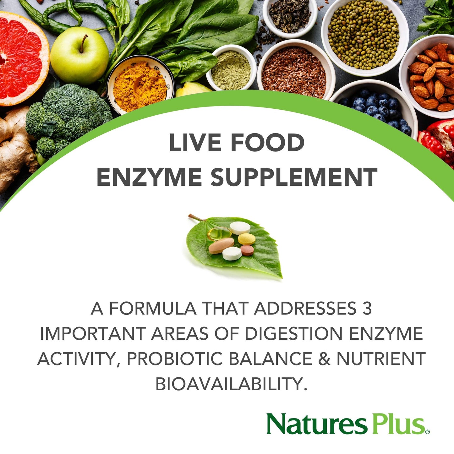 Natures Plus ActiZyme 180 Veg Caps – Digestive Enzymes & Probiotics