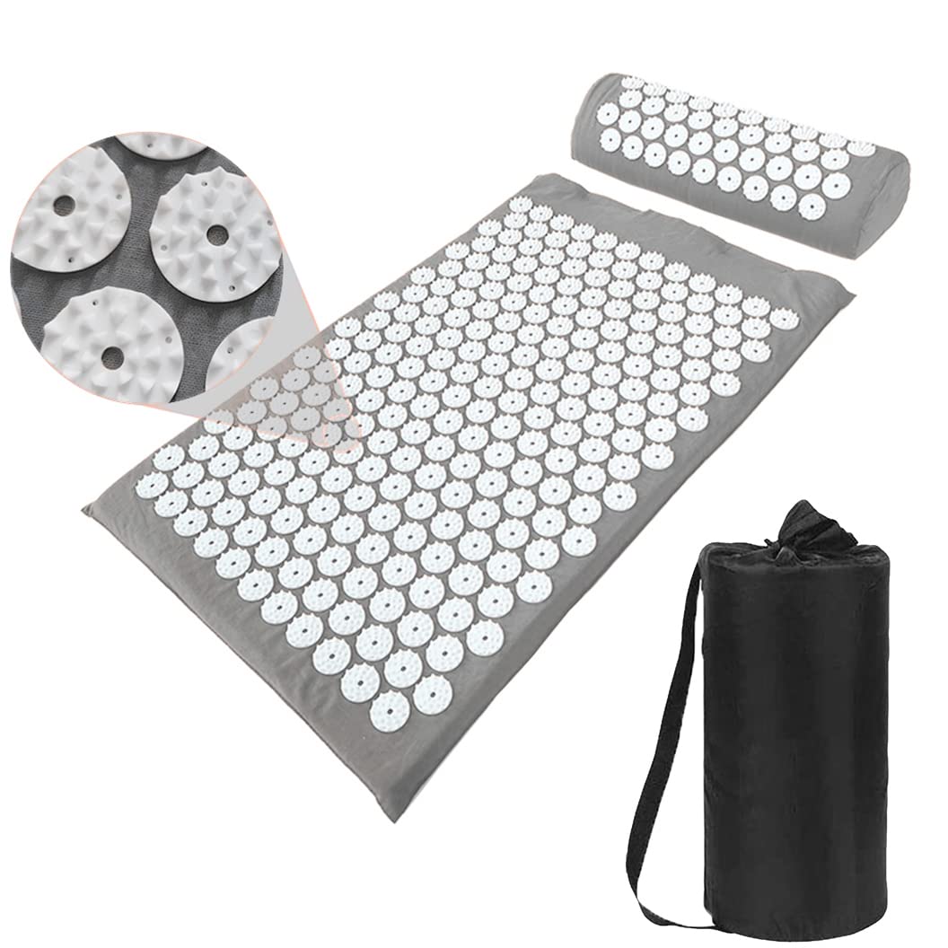 Acupressure Mat & Pillow Set with Bag - Large 28.7 x 16.5 in | Neck & Back Pain Relief