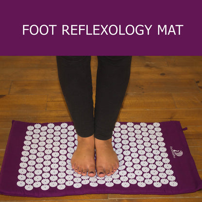 Acupressure Mat & Pillow Set – Therapy for Back & Neck Pain, Sciatica, Sleep Aid (Purple)