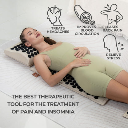 Acupressure Mat Set – 6,210 Points for Pain Relief & Relaxation (Soft Cream)