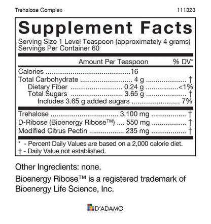 D'Adamo Genoma Nutritionals Trehalose Complex – 240g | Glyconutrient Supplement