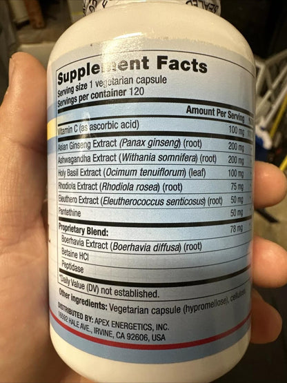 Apex Energetics Adapto-Crine XL (K-124) - 120 Capsules | Antioxidant Support