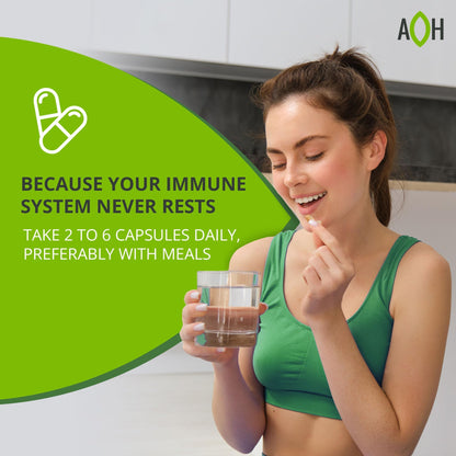 ADAPTOHEAL Immuneheal – Adaptogen & Immune Support Capsules with Schisandra, Ginseng & Mushroom Extract (180 Capsules)