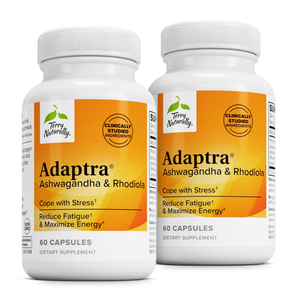 Terry Naturally Adaptra Adrenal Support - Ashwagandha & Rhodiola, 60 Capsules (Pack of 2)