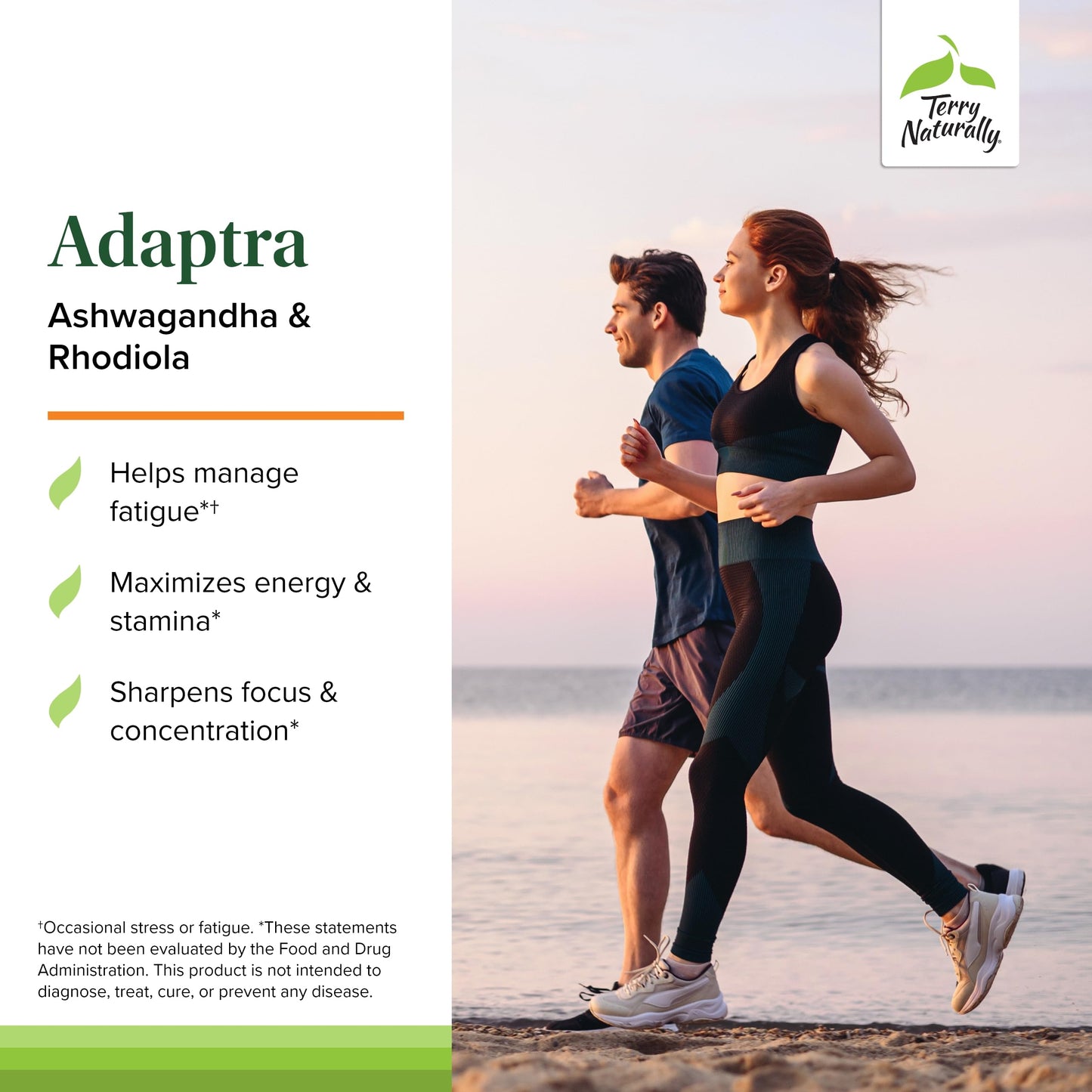 Terry Naturally Adaptra Adrenal Support - Ashwagandha & Rhodiola, 60 Capsules (Pack of 2)