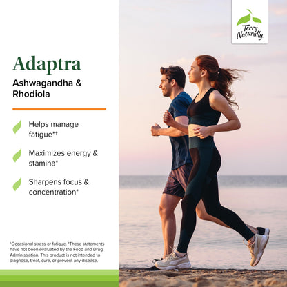Terry Naturally Adaptra Adrenal Support - Ashwagandha & Rhodiola, 60 Capsules (Pack of 2)