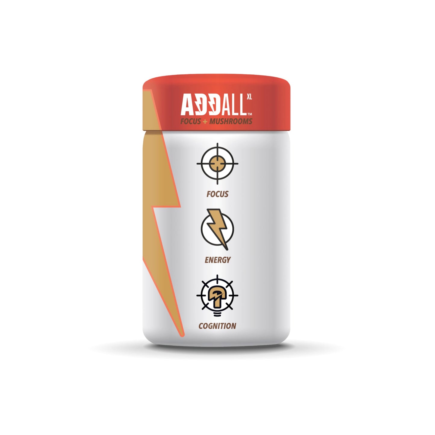 Addall Focus + Mushroom Memory Supplement (30 Count) – Nootropic for Focus, Energy & Memory | USA Made