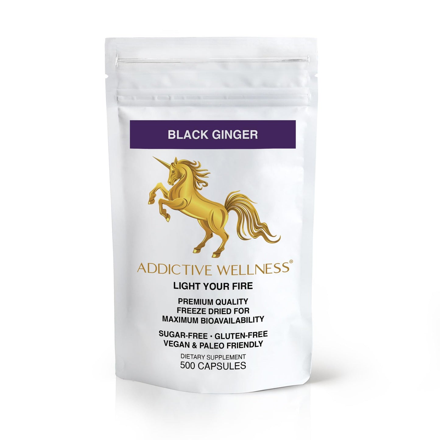 Addictive Wellness Black Ginger Capsules 450mg – Kaempferia Parviflora for Energy, Endurance & Metabolism | 500 Count