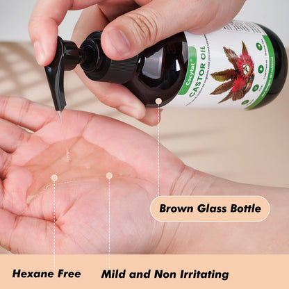 Castor Oil Pack Wrap – 8 oz Cold Pressed Organic Castor Oil (Glass Bottle)