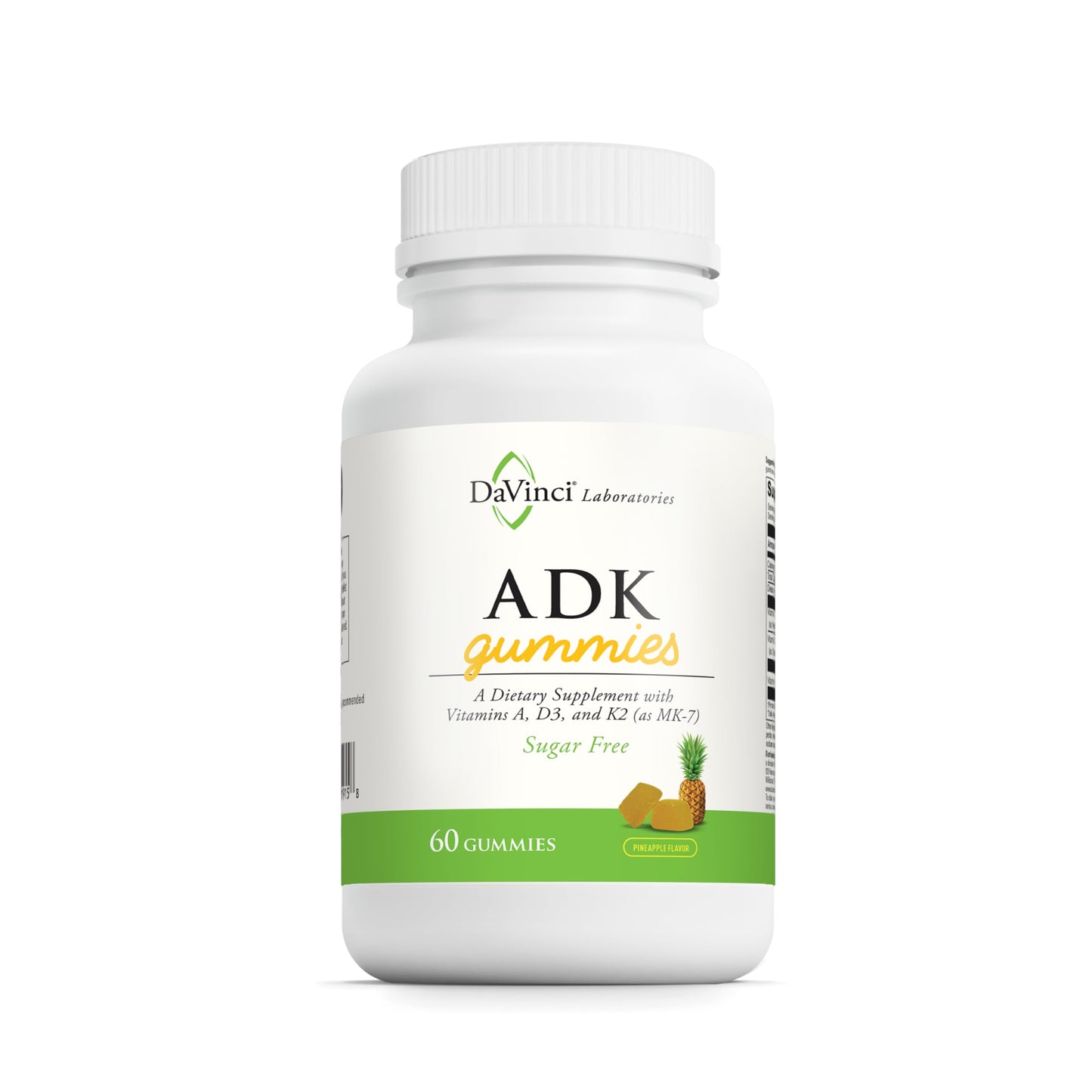 DaVinci Labs ADK Gummies – Sugar-Free Pineapple Gummy Vitamin for Bone, Heart & Immunity