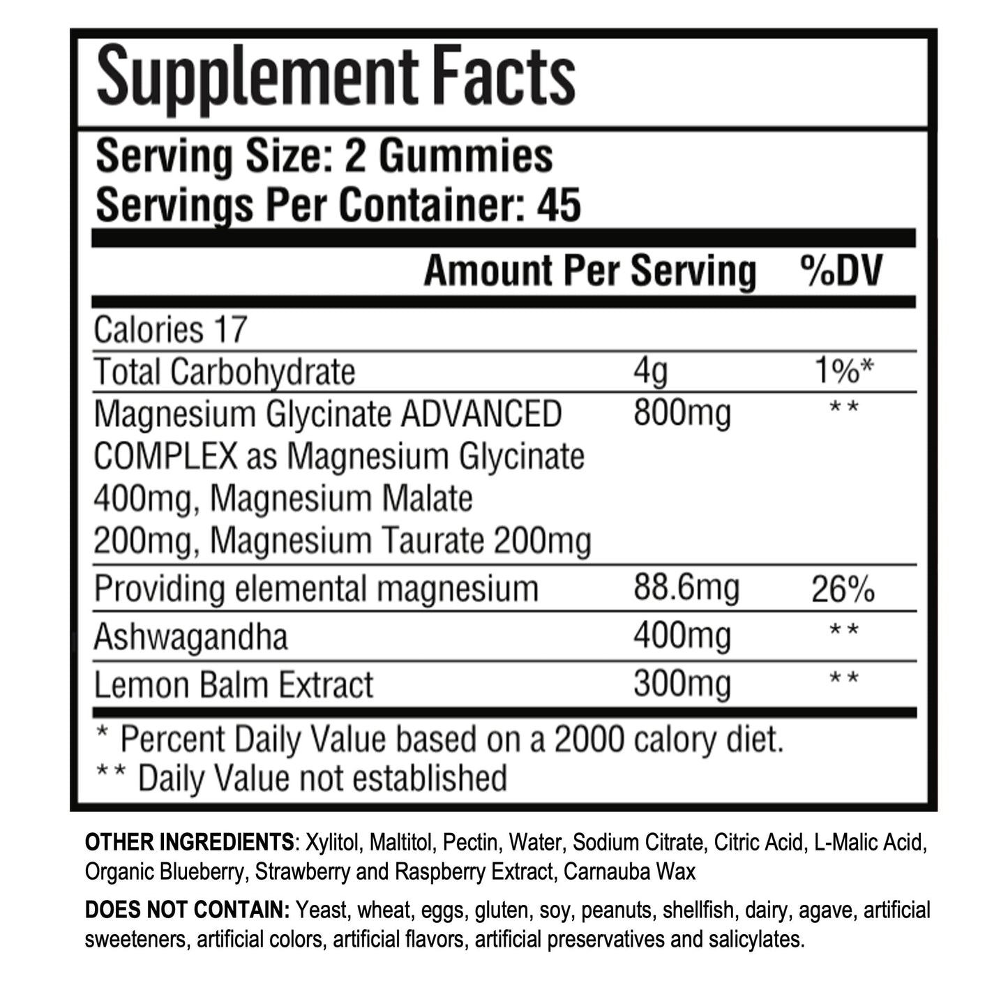 Adndale Magnesium Glycinate Gummies 180 CT with Ashwagandha, Malate & Taurate — Sugar-Free, Mixed Berry
