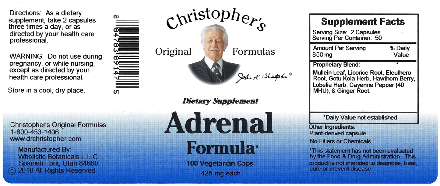 Christopher's Original Formulas Adrenal Formula – Stress & Adrenal Health
