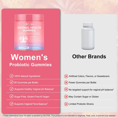 ADSBJUX Vaginal Probiotics Pineapple Gummies for Women – pH Balance