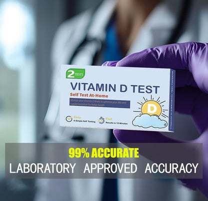Vitamin D Test at-Home [2 Tests], Vitamin D Deficiency Test for Kids & Adults with Rapid Result in 15 Minutes