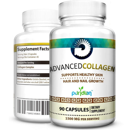Advanced Collagen+ for Women – 90 Capsules (1500mg) Hydrolyzed Collagen for Skin, Hair & Nails