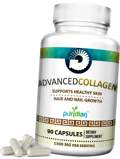 Advanced Collagen+ for Women – 90 Capsules (1500mg) Hydrolyzed Collagen for Skin, Hair & Nails