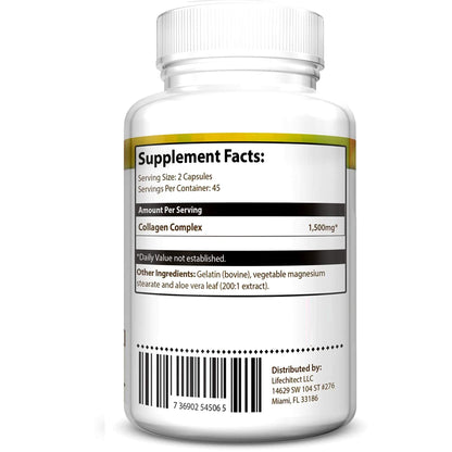 Advanced Collagen+ for Women – 90 Capsules (1500mg) Hydrolyzed Collagen for Skin, Hair & Nails