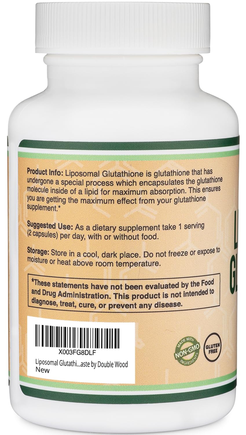 Liposomal Glutathione 500mg – 60 Vegan Capsules | Double Wood