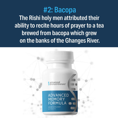 Advanced Memory Formula | Brain Booster Supplement by Advanced Bionutritionals | 60 Tablets