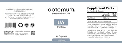 aeternum Urolithin A - UA - Capsules - 500mg - 60 Capsules