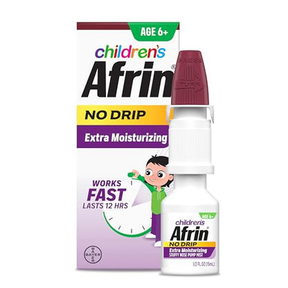 Afrin Childrens Extra Moisturizing Stuffy Nose Spray – 15 mL – 12 Hour Relief for Kids 6+