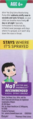 Afrin Childrens Extra Moisturizing Stuffy Nose Spray – 15 mL – 12 Hour Relief for Kids 6+