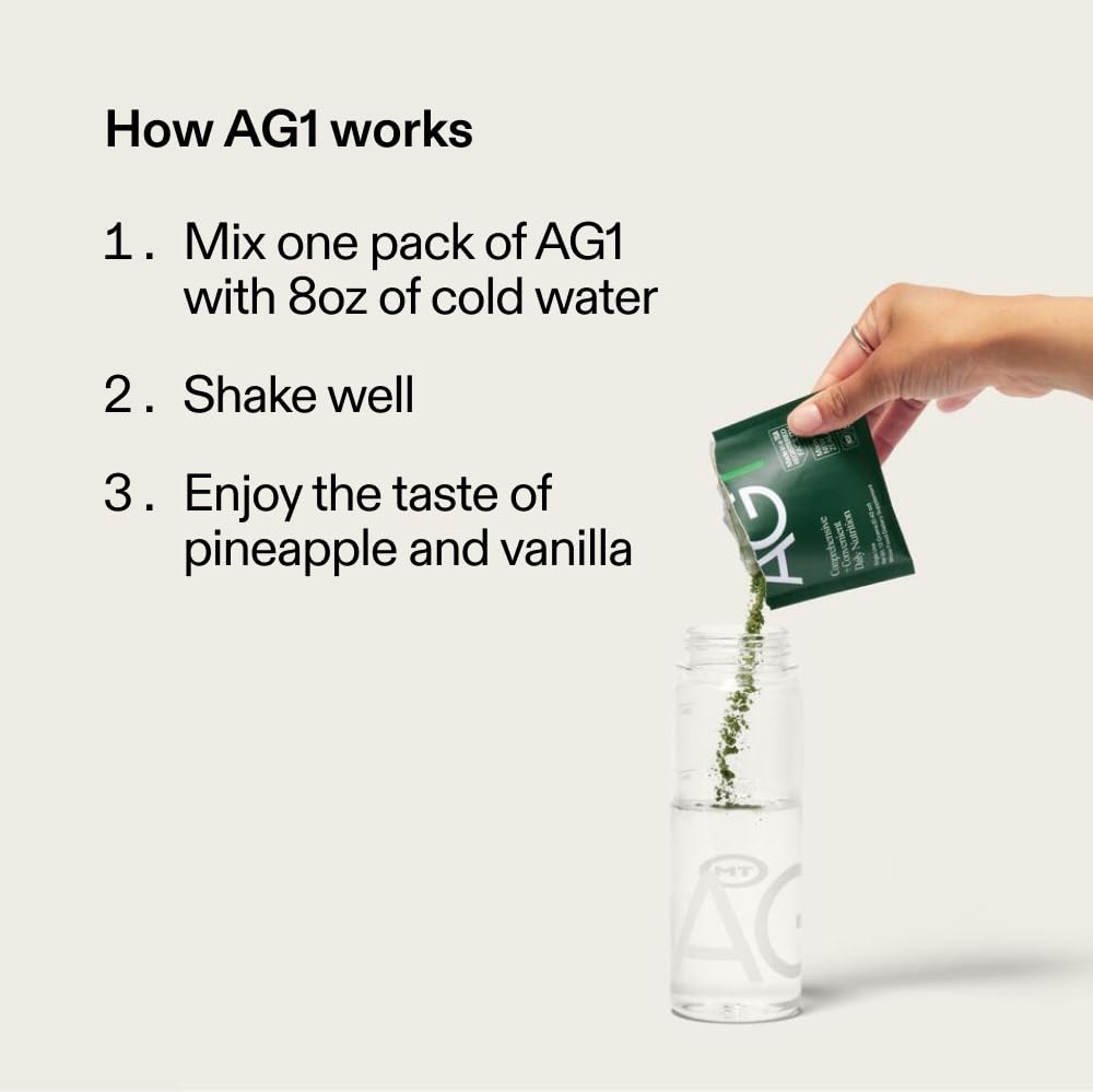 AG1 Athletic Greens Classic Formula: 75 Vitamins, Probiotic & Gut Health