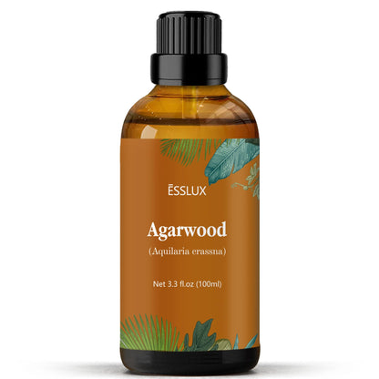 Agarwood Essential Oil 100 ml | Oud Oil by ESSLUX – Aromatherapy for Diffuser, Massage, Soap, Candle Making, Perfume